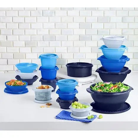 Sunburst Heritage Nesting Bowls & Canister Set, Airtight Press‑Seal Food Storage Vessels