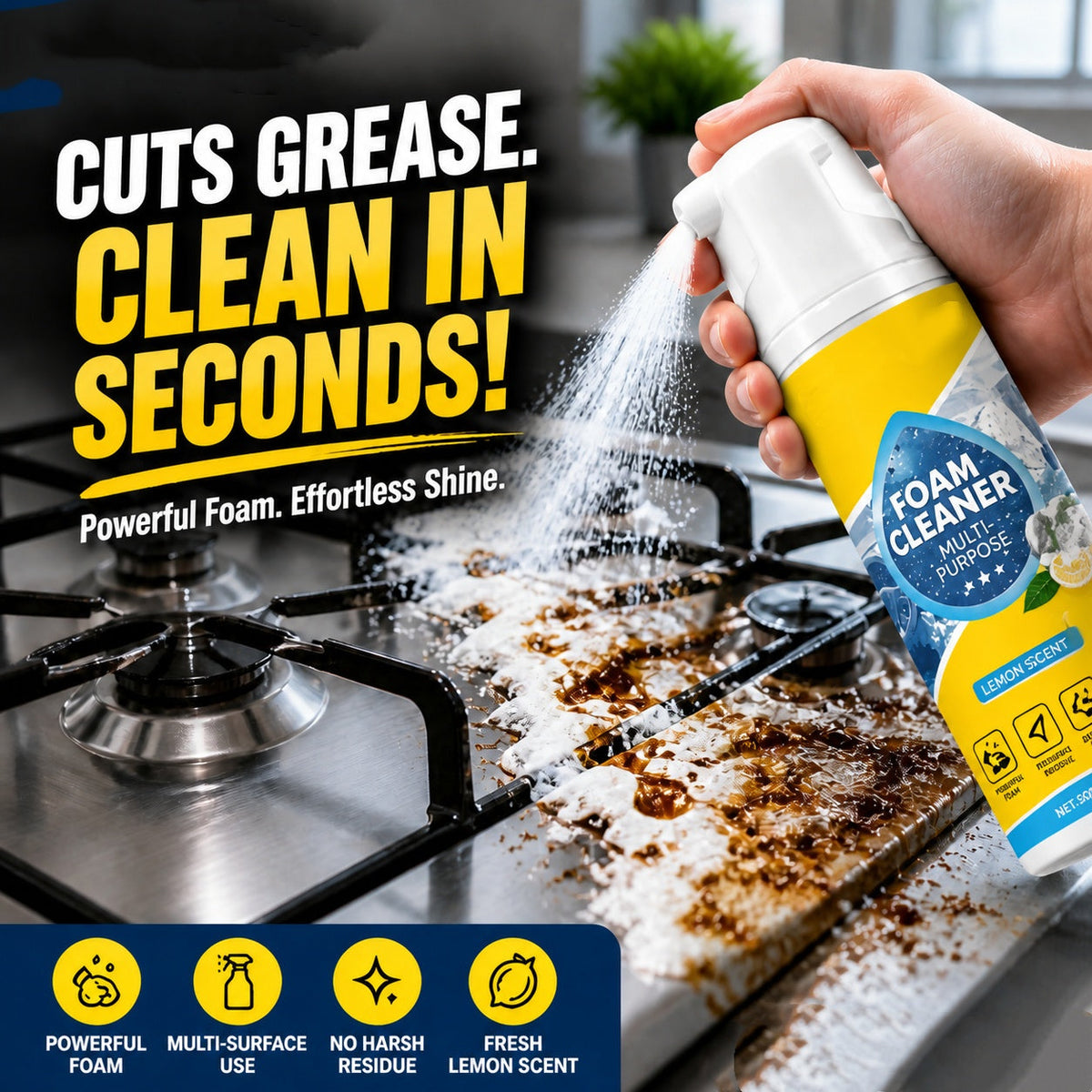 💞Grease & Stain Remover – Foam action, no harsh chemicals. Works on coffee, ink & oil. A true all‑rounder. 🏠✅