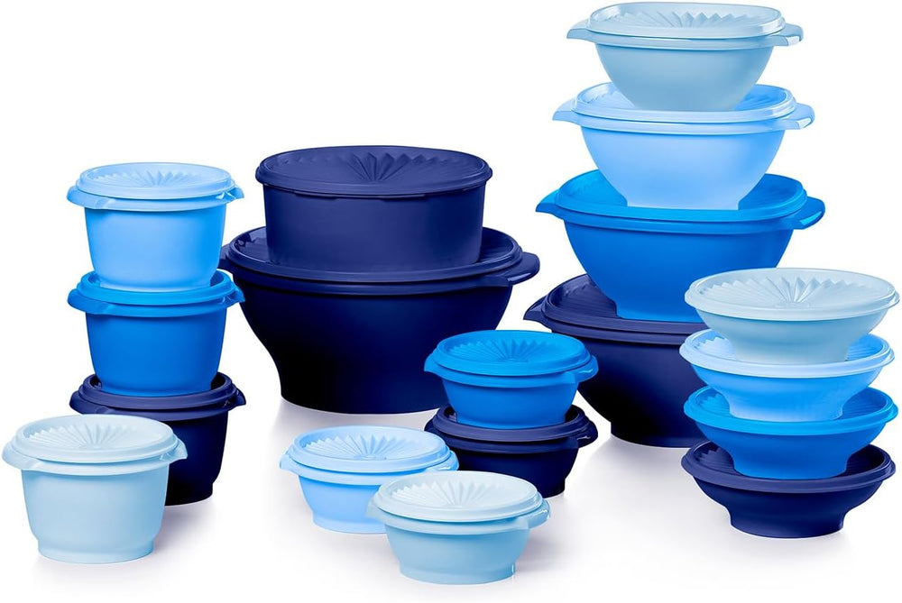Sunburst Heritage Nesting Bowls & Canister Set, Airtight Press‑Seal Food Storage Vessels