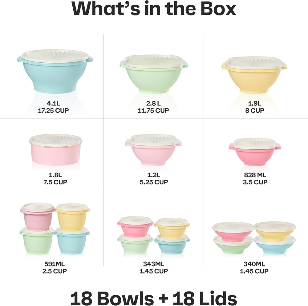 Sunburst Heritage Nesting Bowls & Canister Set, Airtight Press‑Seal Food Storage Vessels