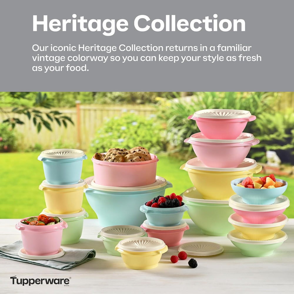 Sunburst Heritage Nesting Bowls & Canister Set, Airtight Press‑Seal Food Storage Vessels