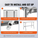 Folding Stainless Steel Prep Table