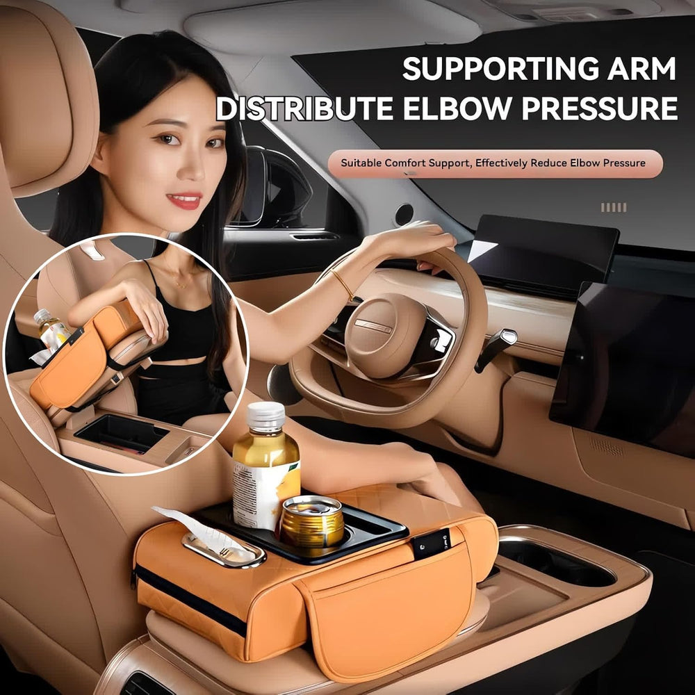 ⚡Transform Your Drive with the 4-in-1 Multi-Functional Car Armrest Organizer