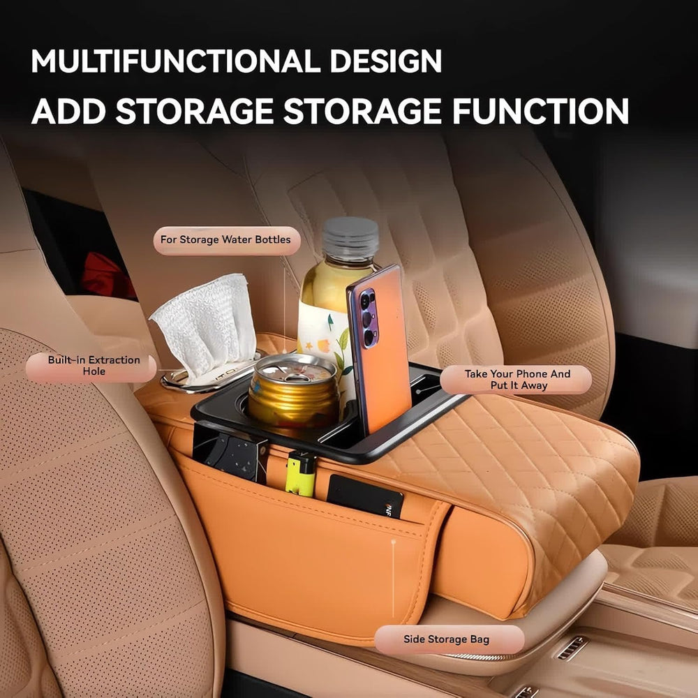 ⚡Transform Your Drive with the 4-in-1 Multi-Functional Car Armrest Organizer